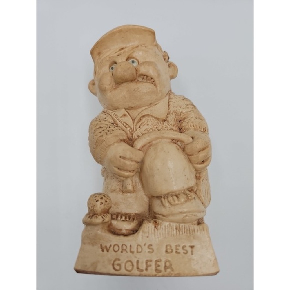 Vintage 1970 Wise Guys World's Best Golfer Statue 6" Figurine Made In‎ USA Gift